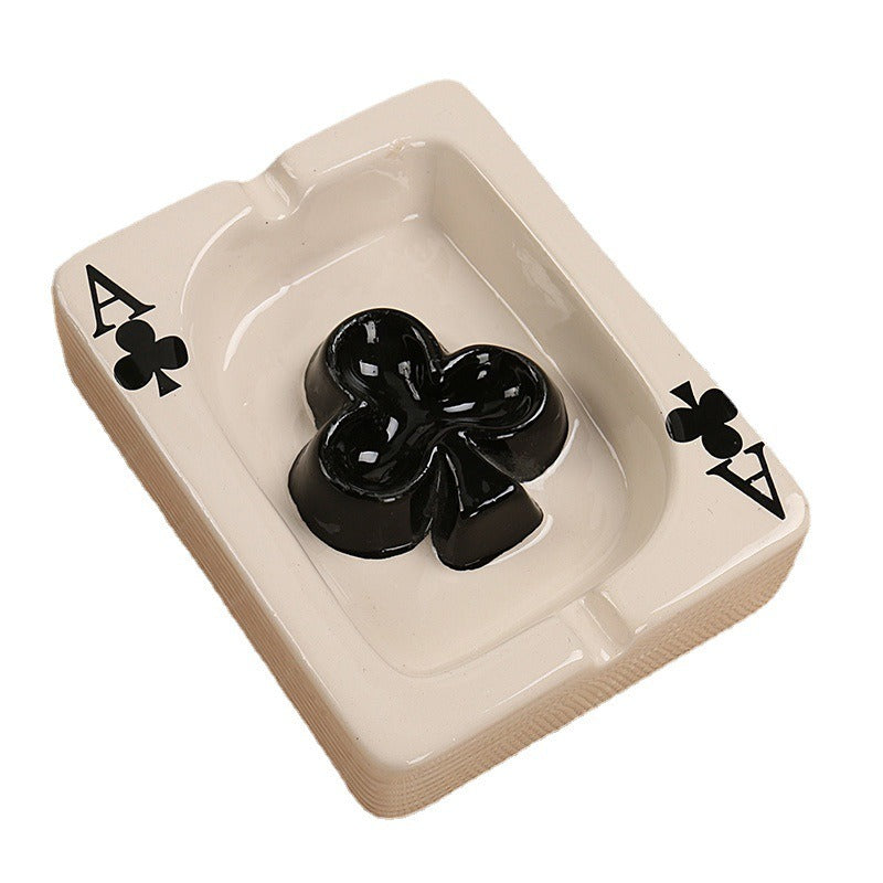 poker ceramic ashtray
