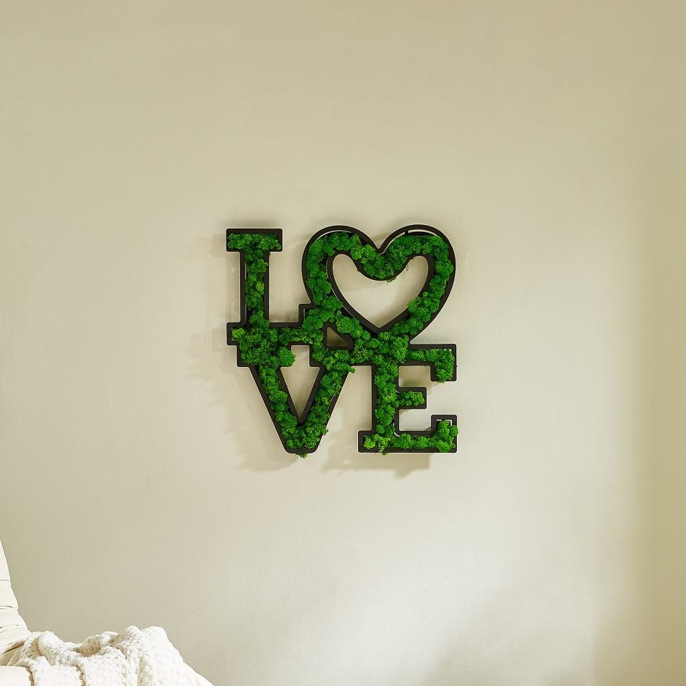 love letter art moss wall decor