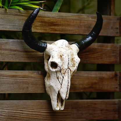 cow horn wall mounted three-dimensional bone ornament