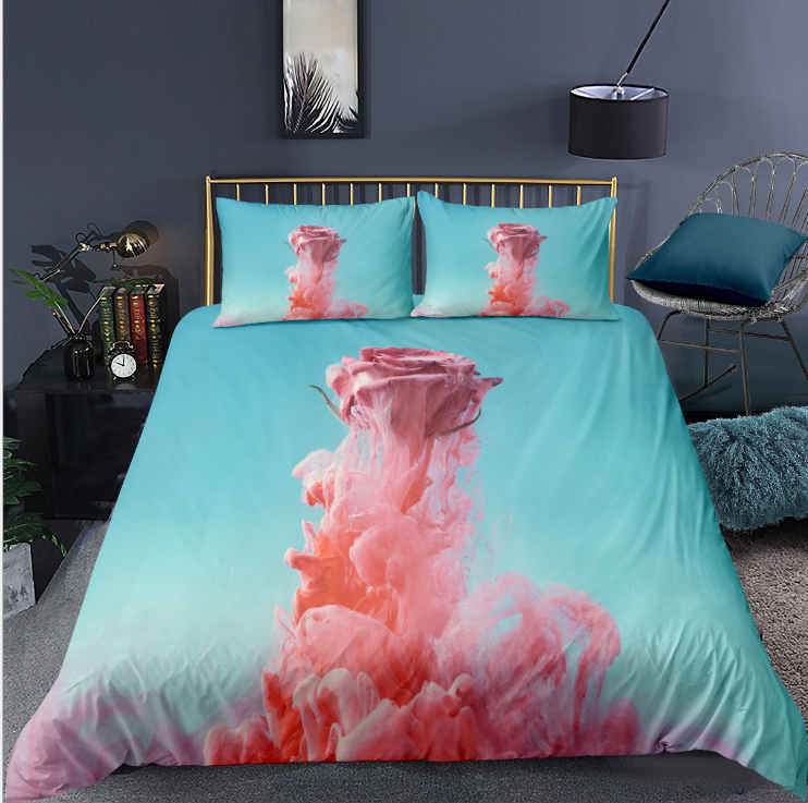 3d pink girl bedding set- multistyles