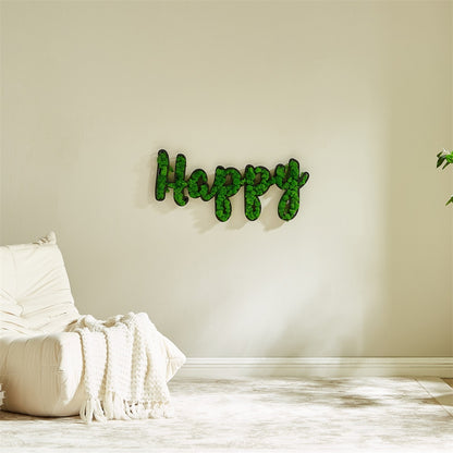 HAPPY Letter Art Moss Wall Decor
