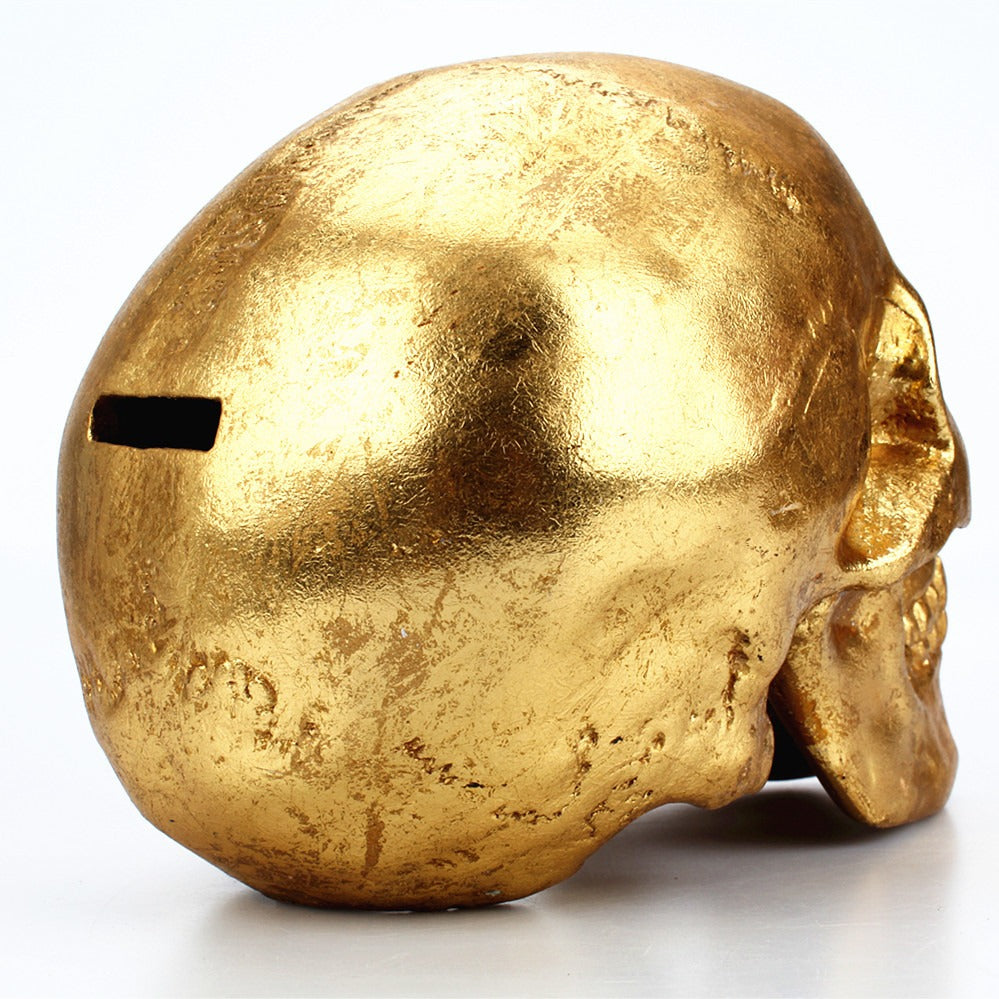 gold skull resin ornament/piggy bank