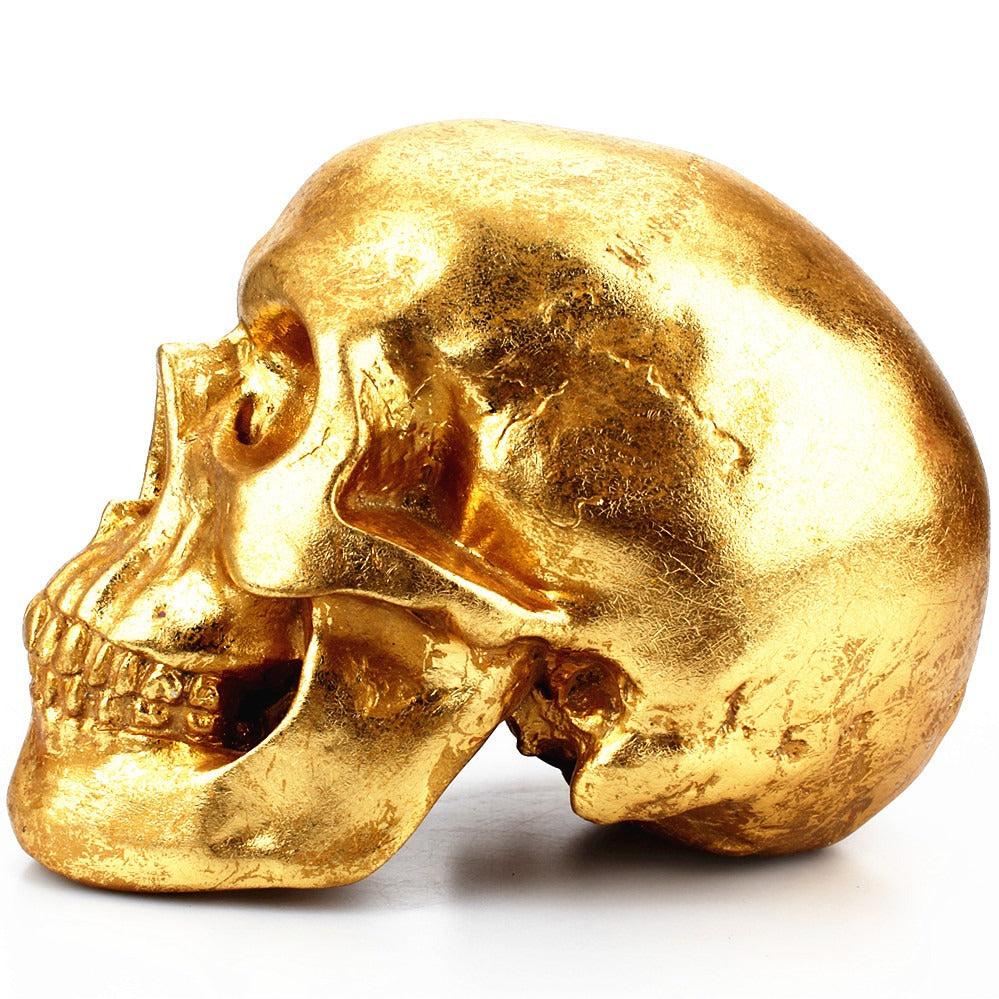 gold skull resin ornament/piggy bank