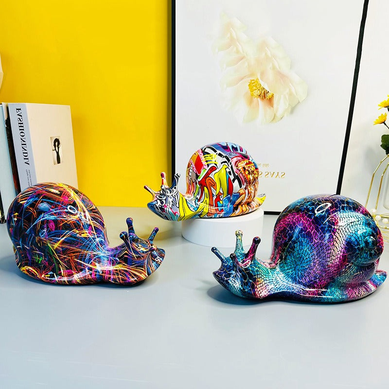 colorful snail animal resin handicraft ornaments
