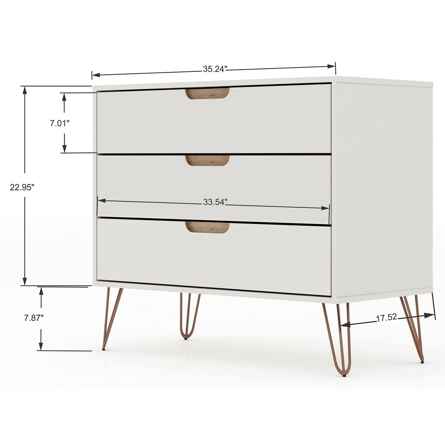 manhattan comfort rockefeller mid-century- modern dresser with 3-drawers in