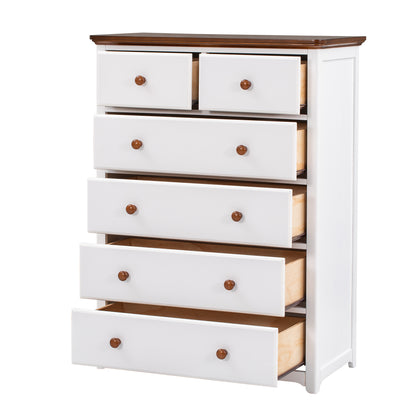 3-Pieces Bedroom Sets  with Nightstand(USB Charging Ports) and Storage Chest,White+Walnut