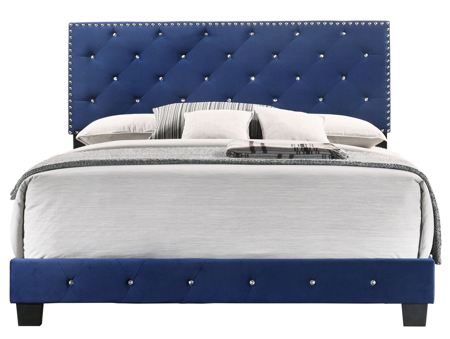 suffolk queen bed , navy blue