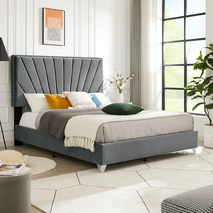 B108 Beautiful Line Stripe Cushion Bed, Gray