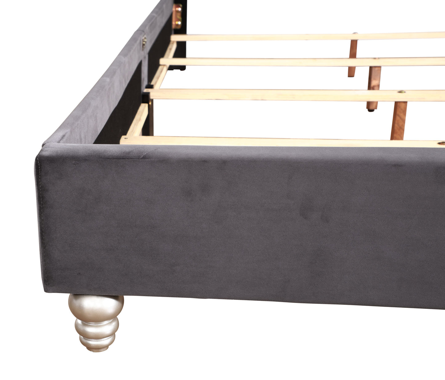joy upholstered bed , grey