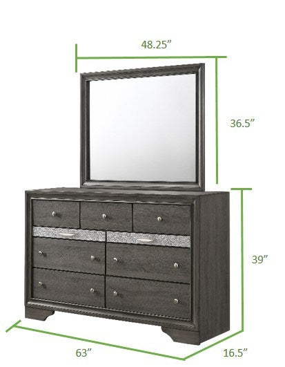 matrix traditional 7 drawer dresser made with wood in gray