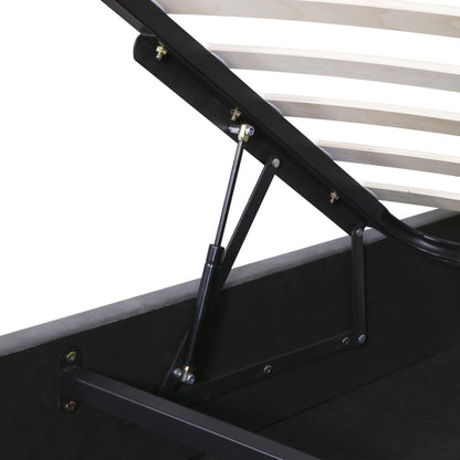 Upholstered Platform Bed with Adjustable Tufted Headboard and LED Light