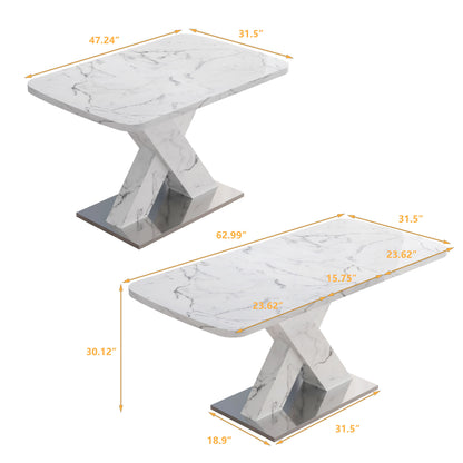 Lux Extendable Marble Square Dining Table