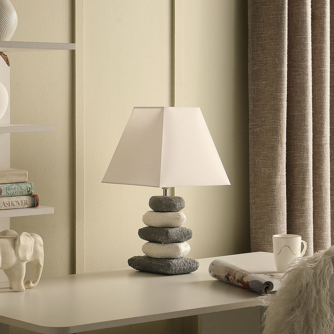 in coastal darya 5 stacked pebble ceramic table lamp