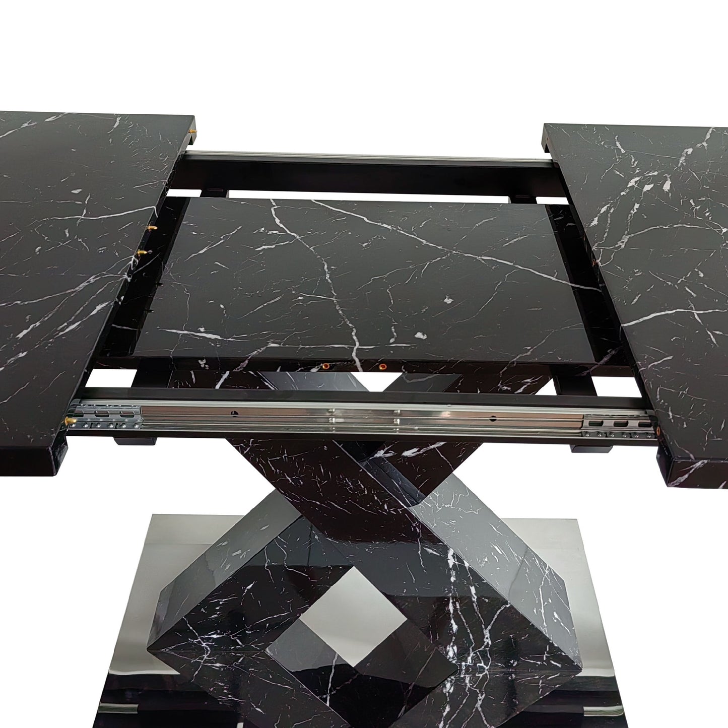 lux extendable marble square dining table
