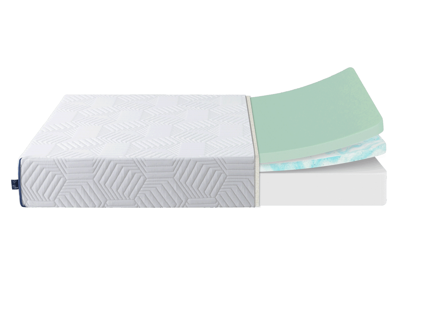 twin 12 inch gel memory foam mattress, white, bed in a box, green tea and cooling gel infused, certipur-us certified