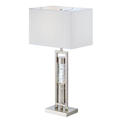 Modern Design Table Lamp with Satin Nickel Finish Sparkle
