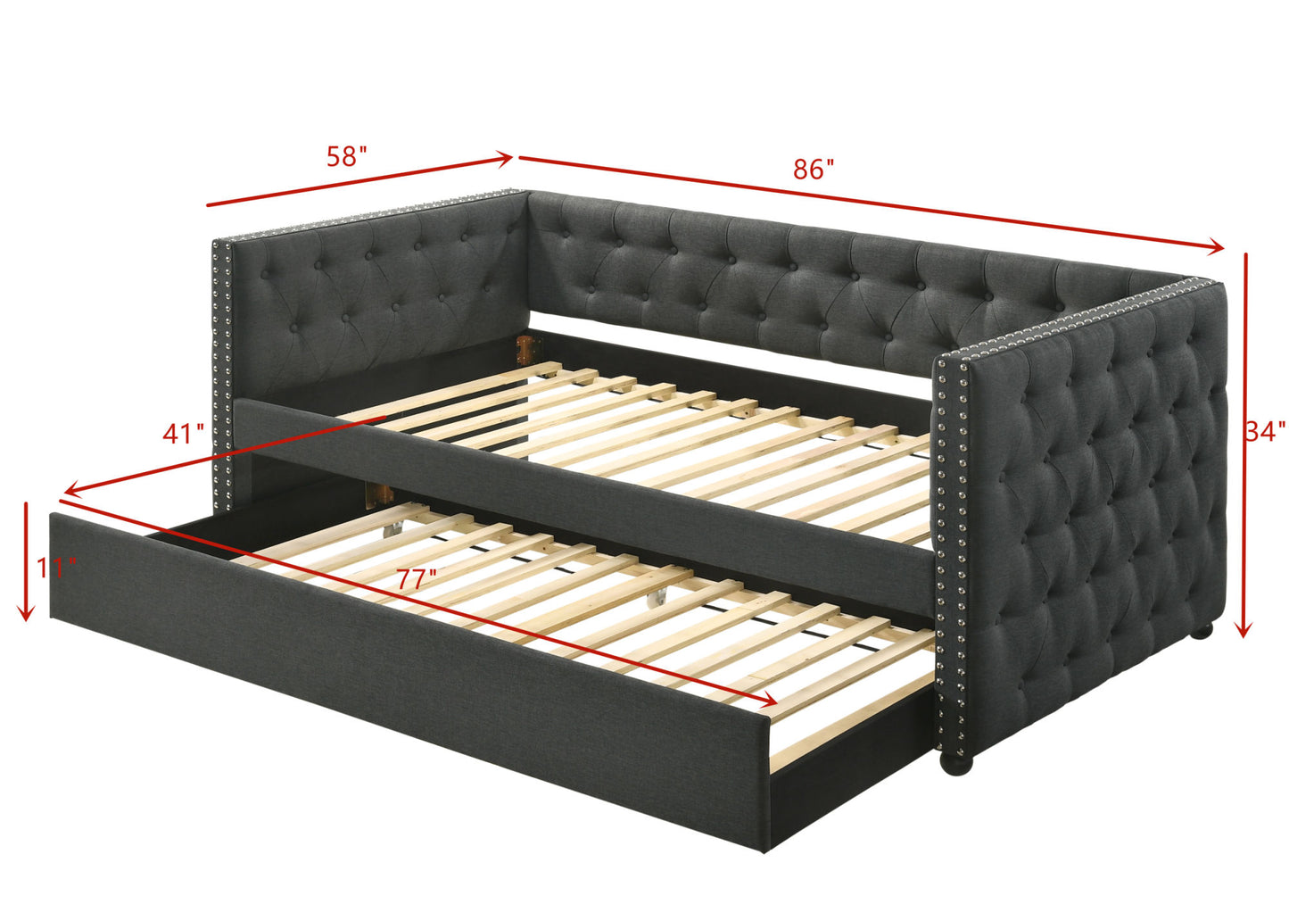 acme romona full daybed & twin trundle