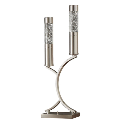 Luxurious 2 Water Dancing Lamp with Satin Nickel Finish Sparkle