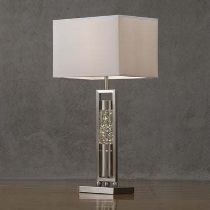 Modern Design Table Lamp with Satin Nickel Finish Sparkle