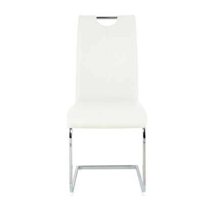 Modern Faux Leather Chairs Set of 6, White