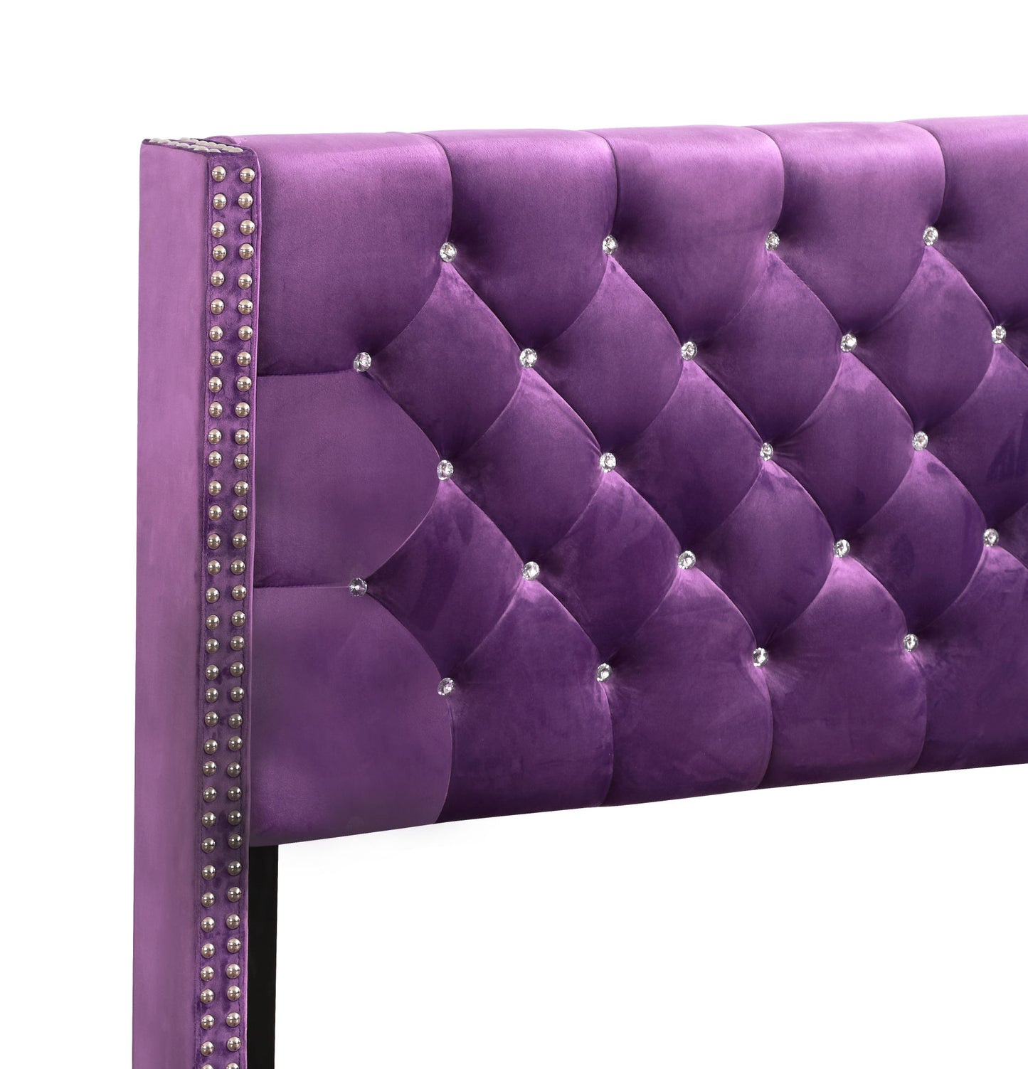 julie queen upholstered bed , purple