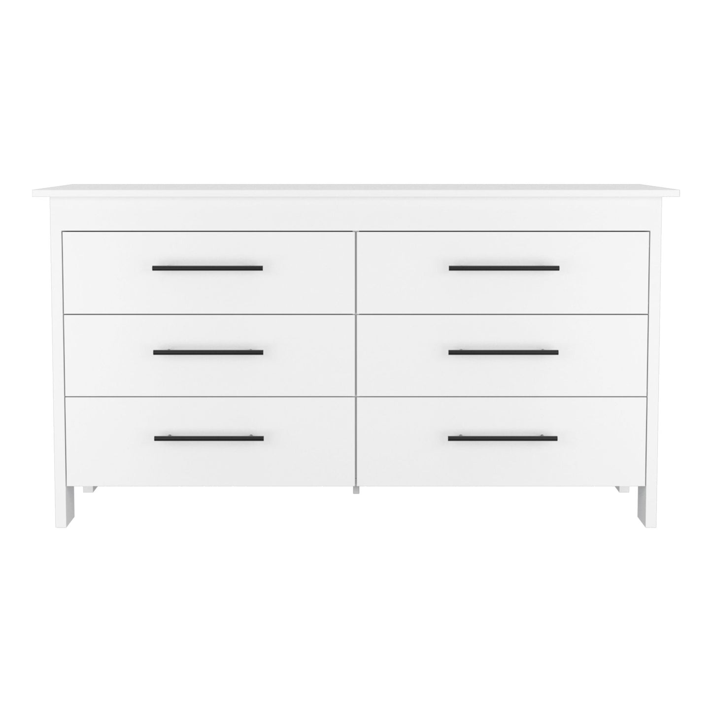 6 drawer double dresser wezz, bedroom, white