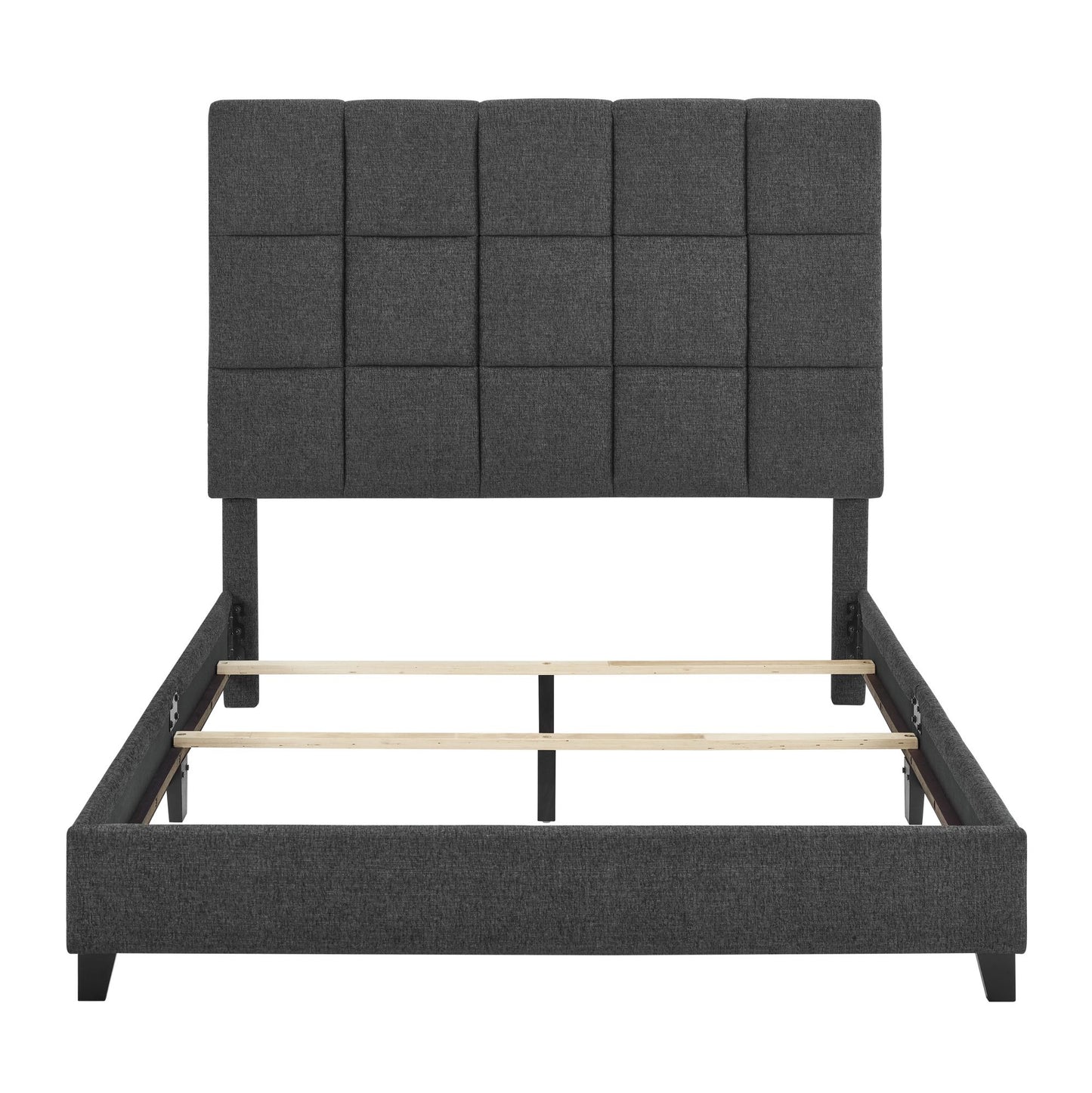 bridgevine home queen size grey squares upholstered platform bed