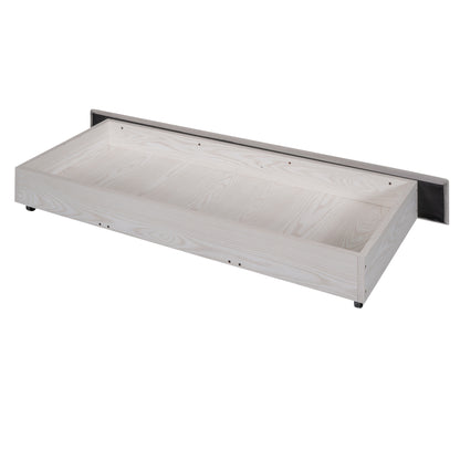 Velvet Upholstered Platform Bed with a Big Drawer - Gray