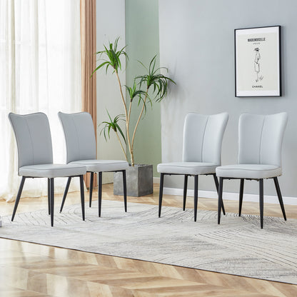 Modern Leather Dining Chairs Set of 4 Chairs, White