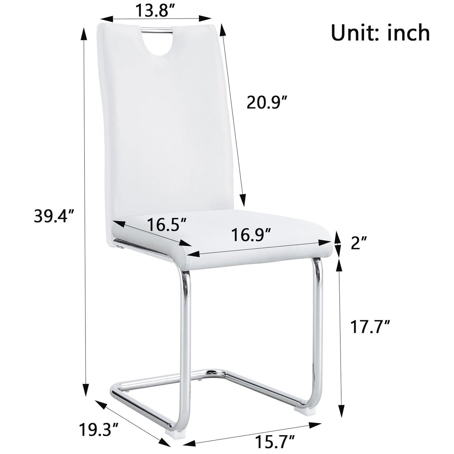 5-piece dining table chairs set, white