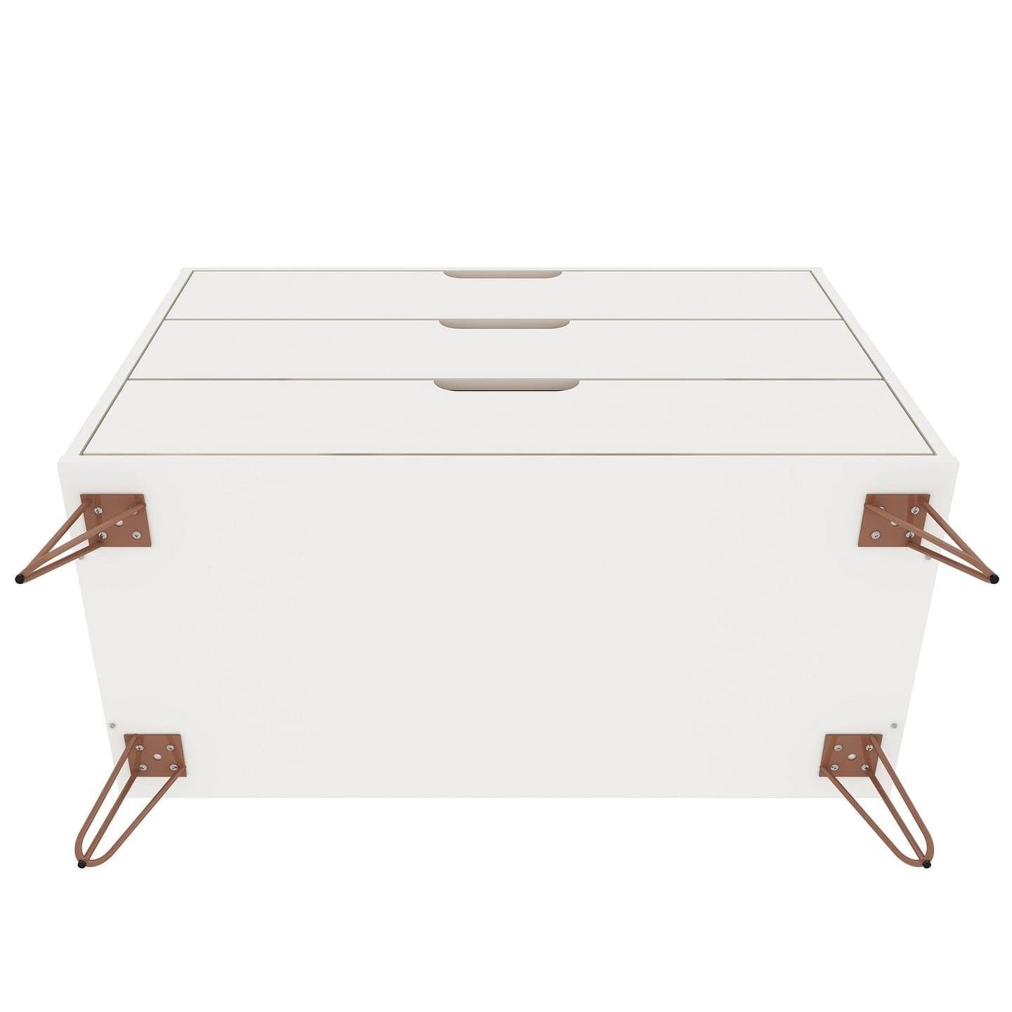 manhattan comfort rockefeller mid-century- modern dresser with 3-drawers in white