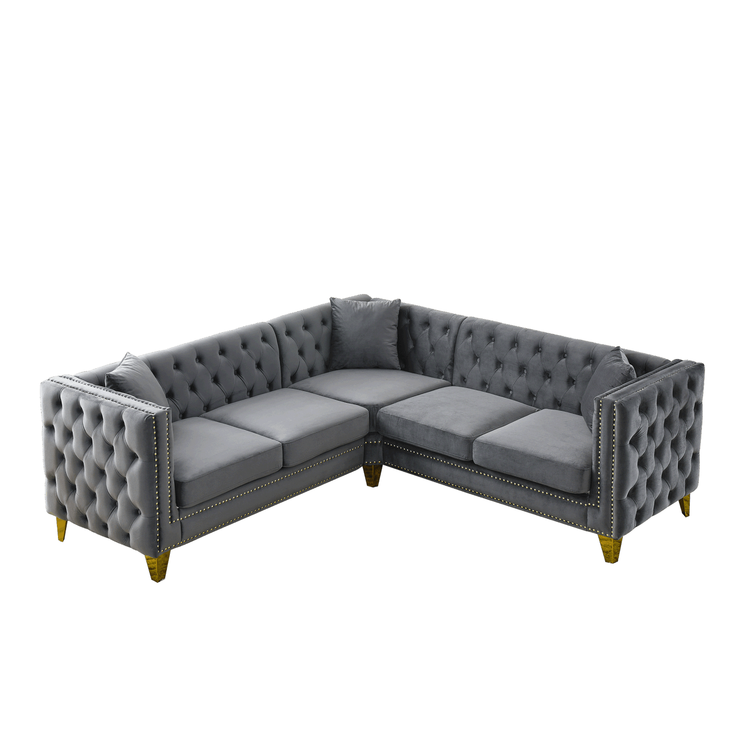 zara velvet 5-seater corner sofas