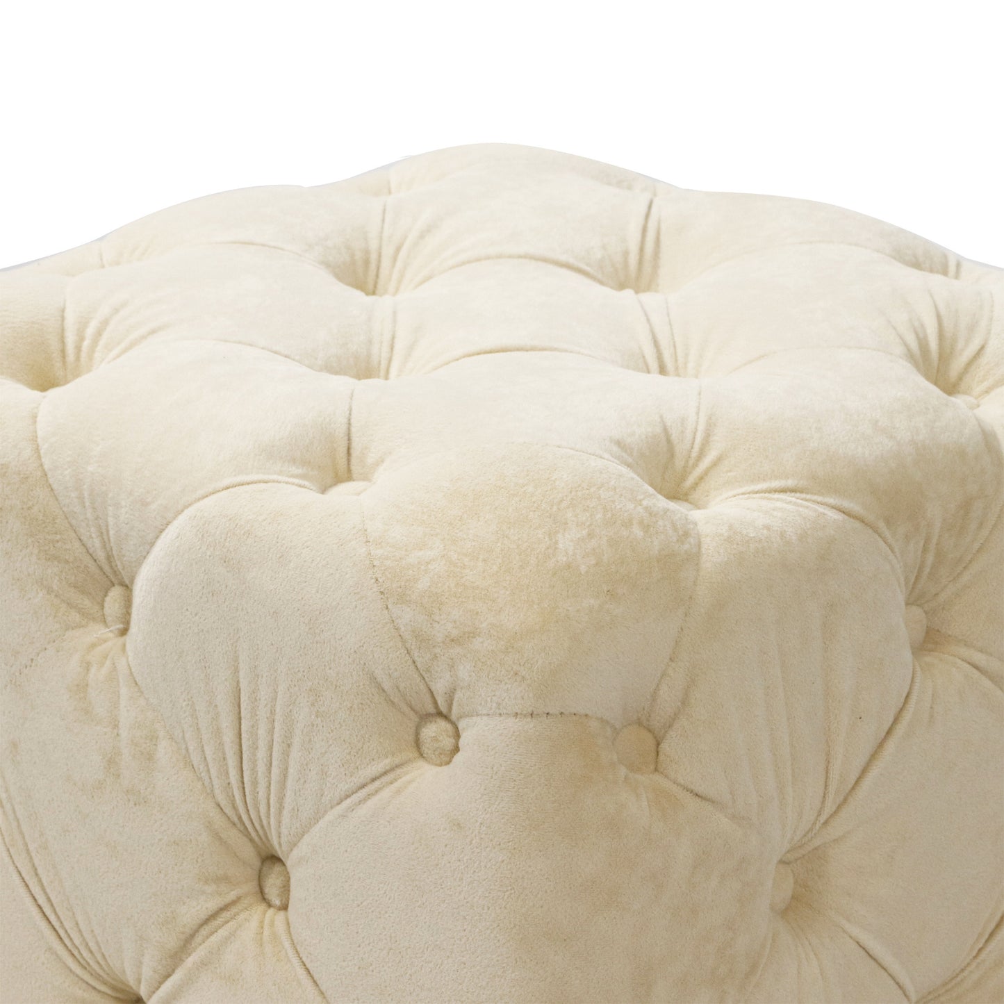 beige modern velvet upholstered ottoman