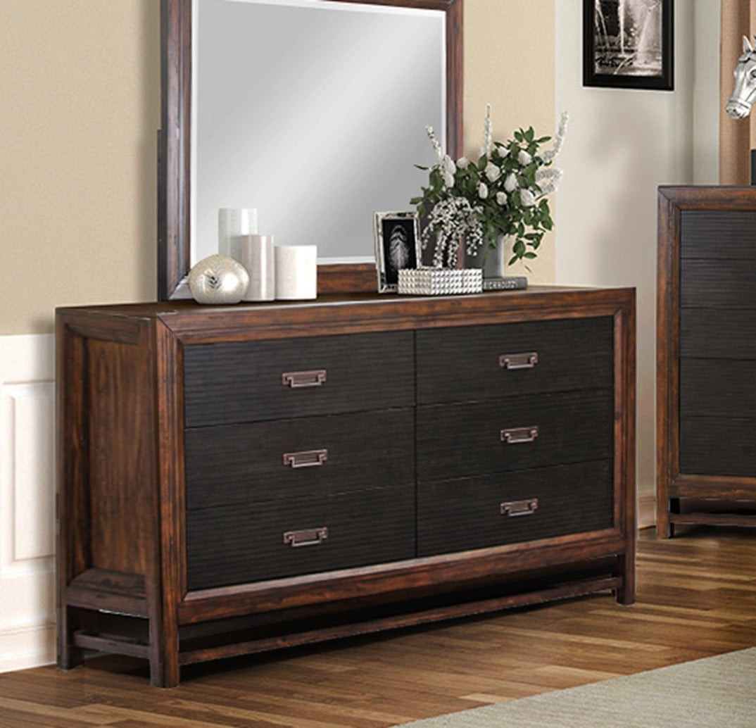 bridgevine home branson 6-drawer dresser, no assembly required, two-tone finish
