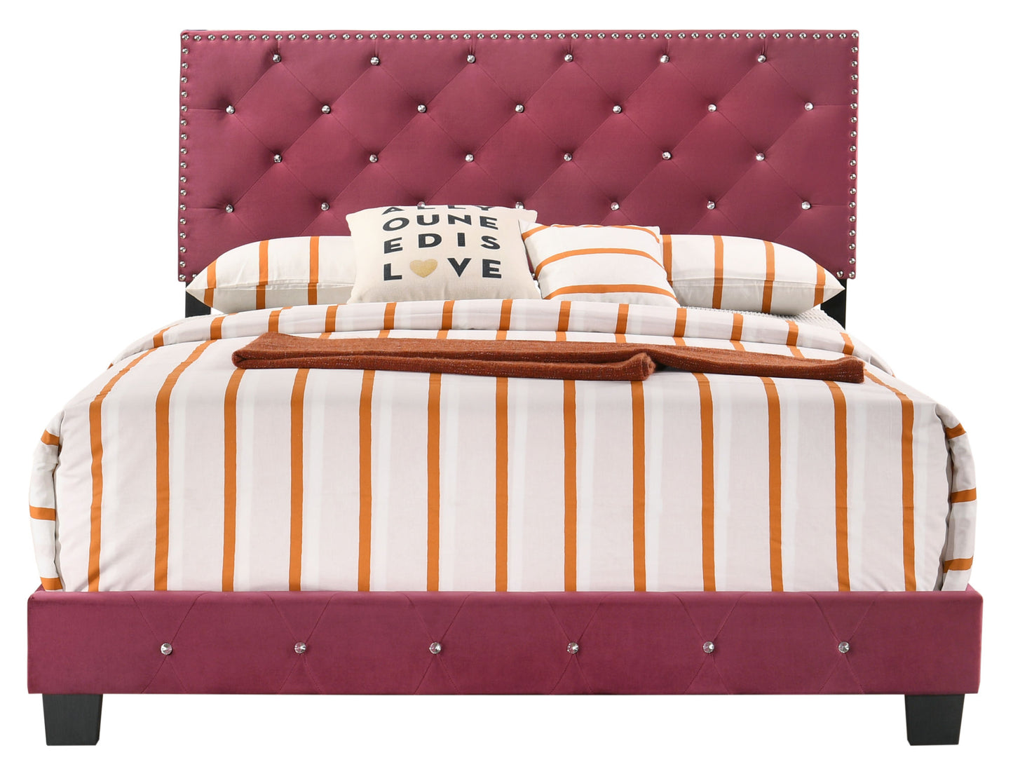 suffolk upholstered  bed, cherry