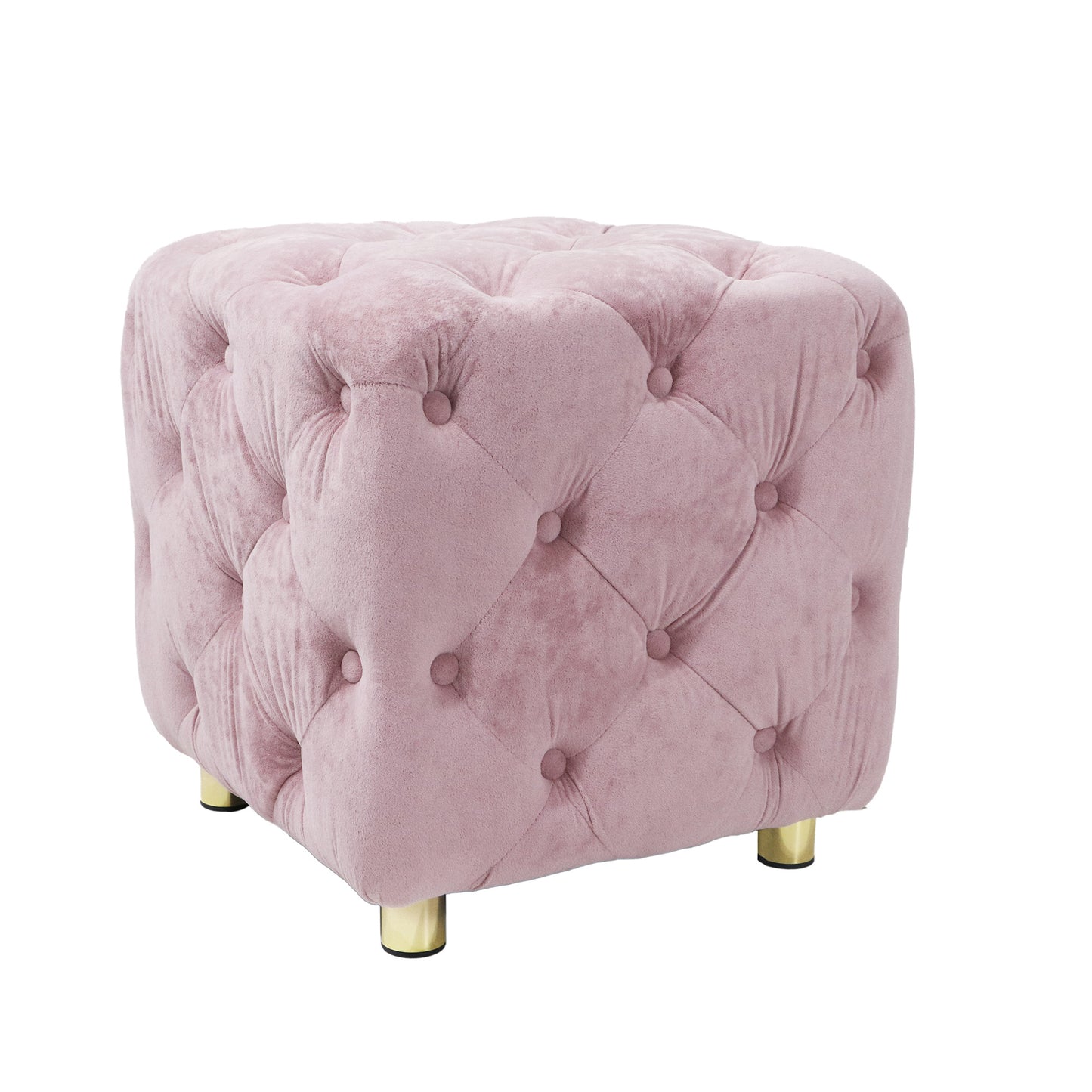 pink modern velvet upholstered ottoman