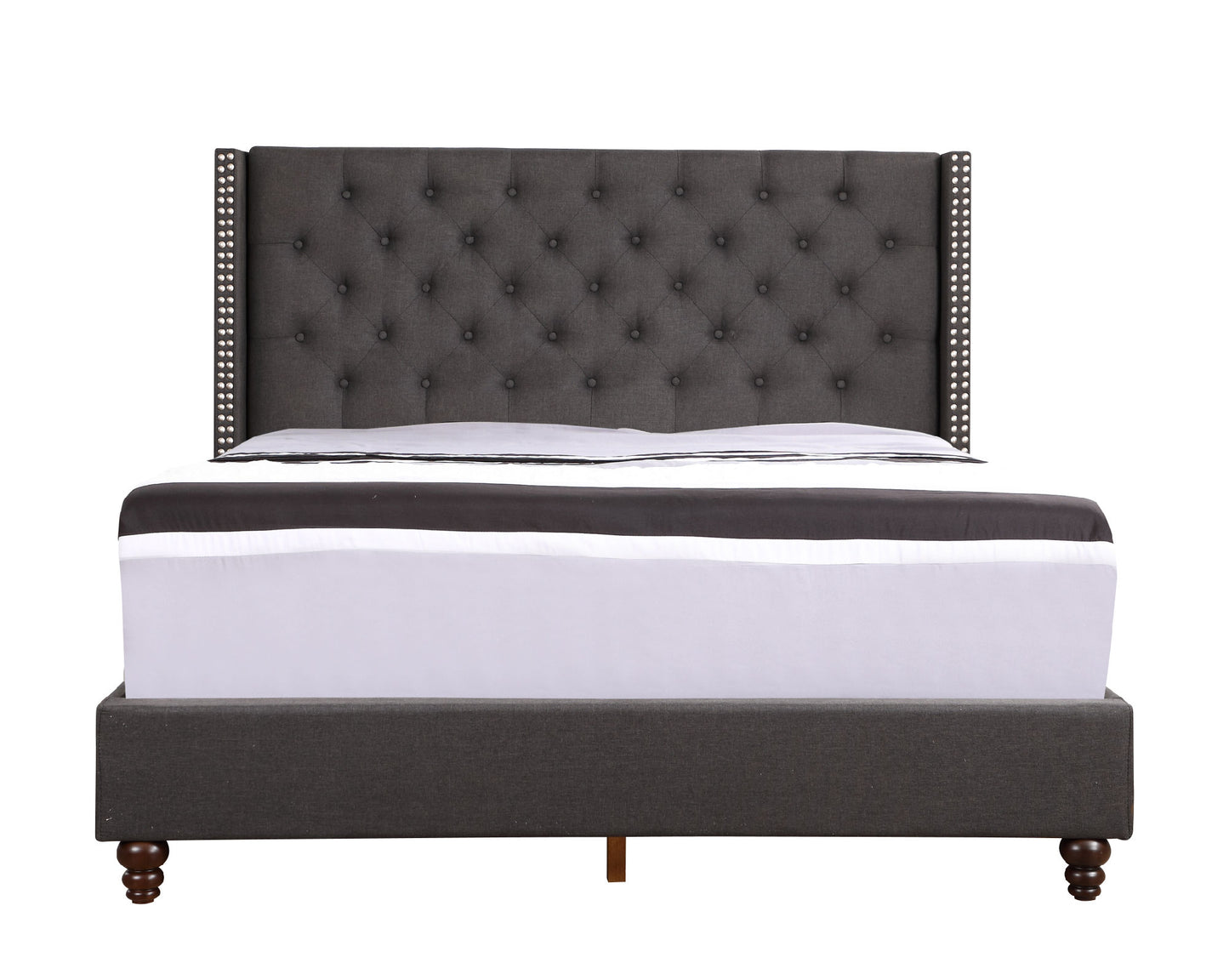 julie upholstered bed , black