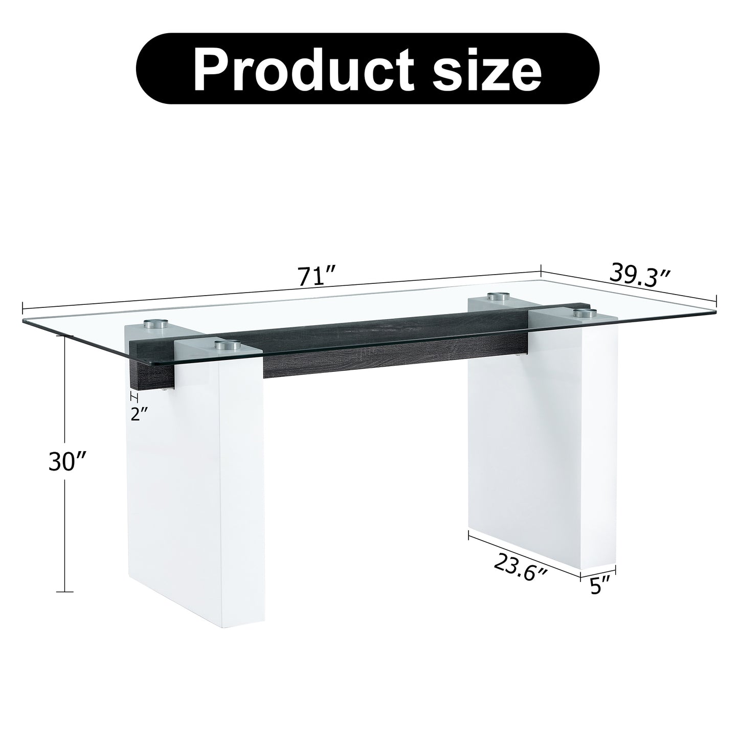 danny rectangular glass table