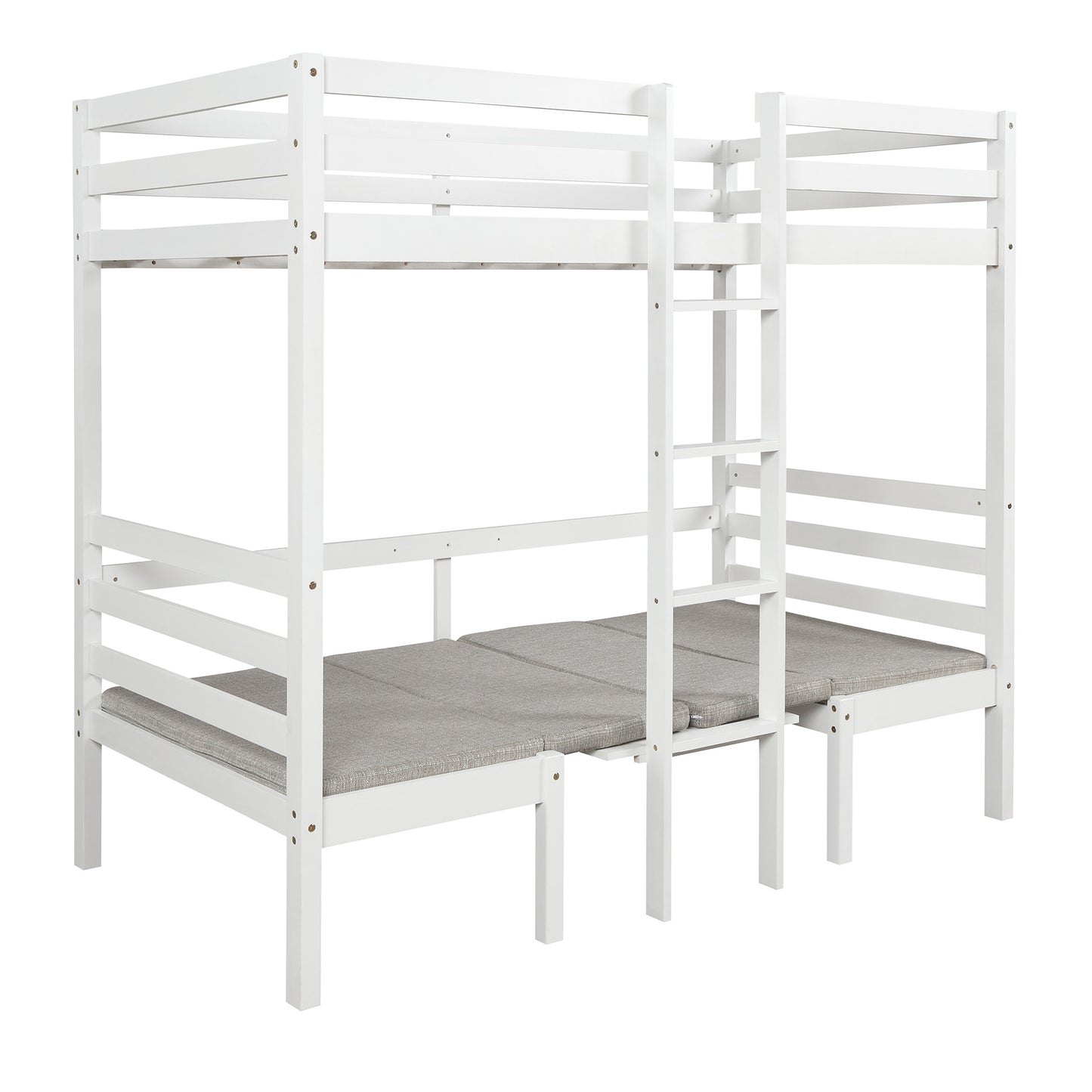 functional loft bed twin size,white