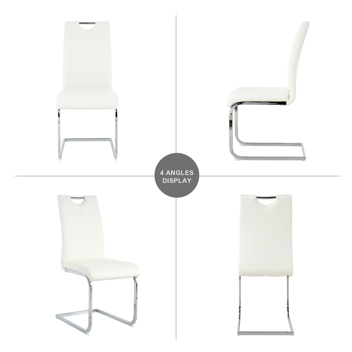 modern faux leather chairs set of 6, white