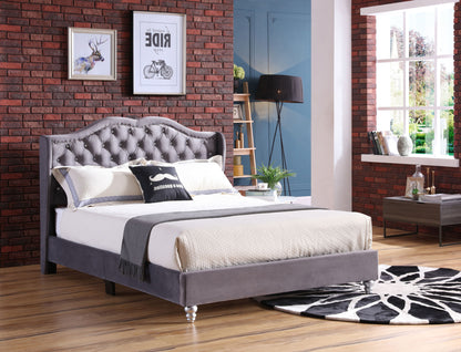 Joy Upholstered Bed , Grey