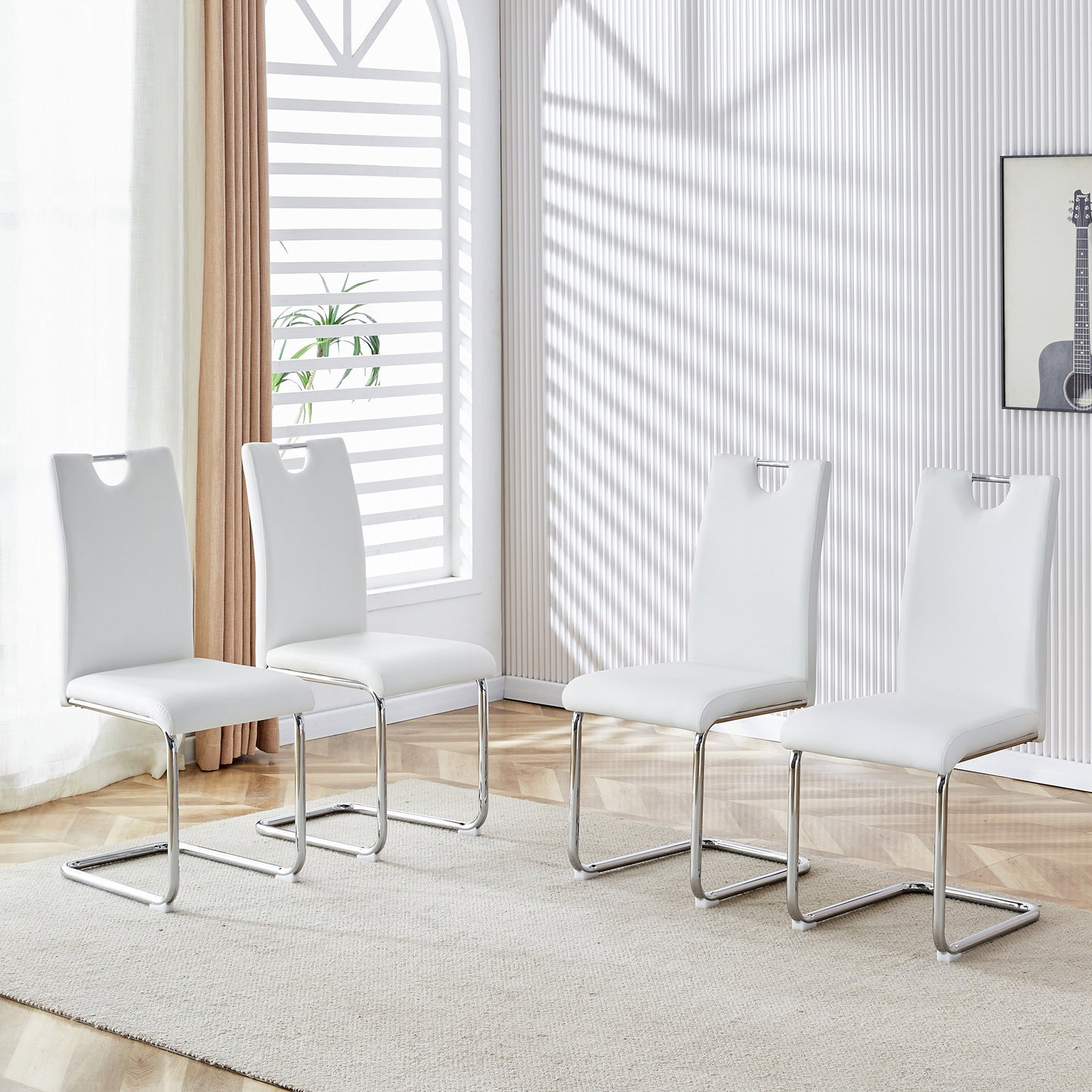 modern dining chairs set of 4, white