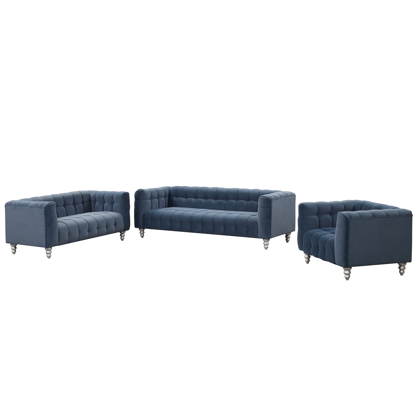zuli 3-piece sofa set, blue