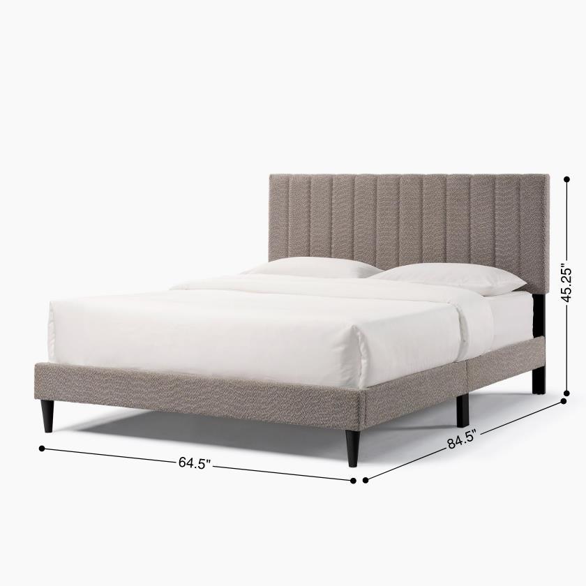 dove tufted upholstered platform bed - tungsten gray