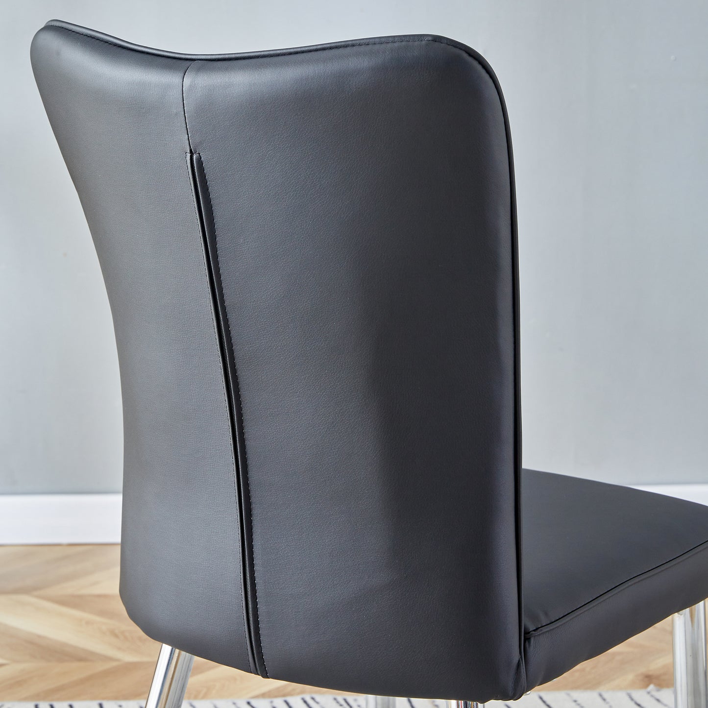modern leather dining chairs set of 4 chairs, blacks