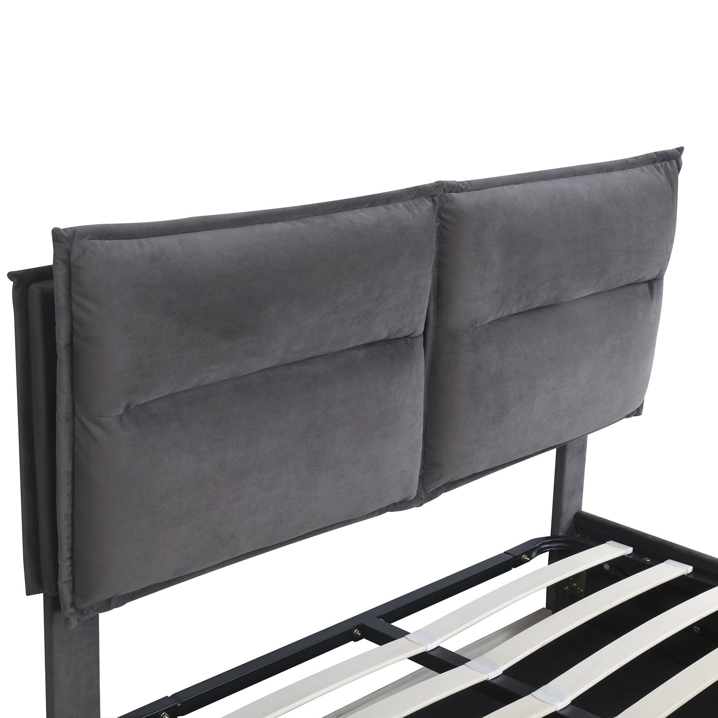 upholstered platform bed with a hydraulic storage system