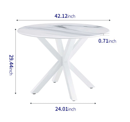 Mdf Dining Table Set, White