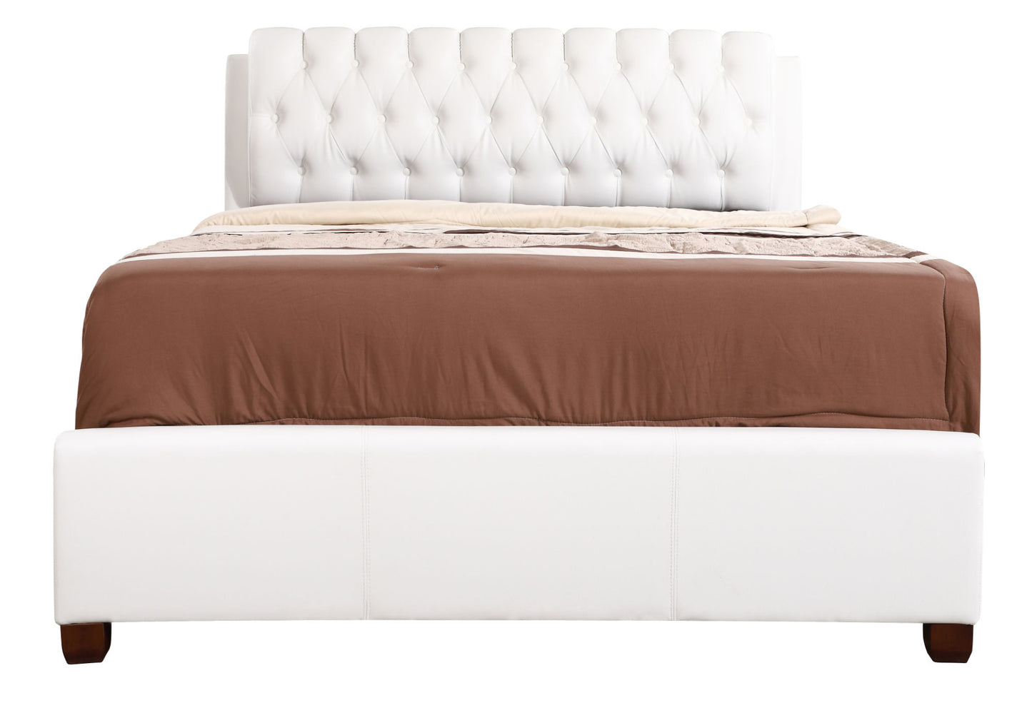 marilla upholstered  bed, white