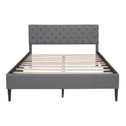 Sammie Upholstered Linen Platform Bed