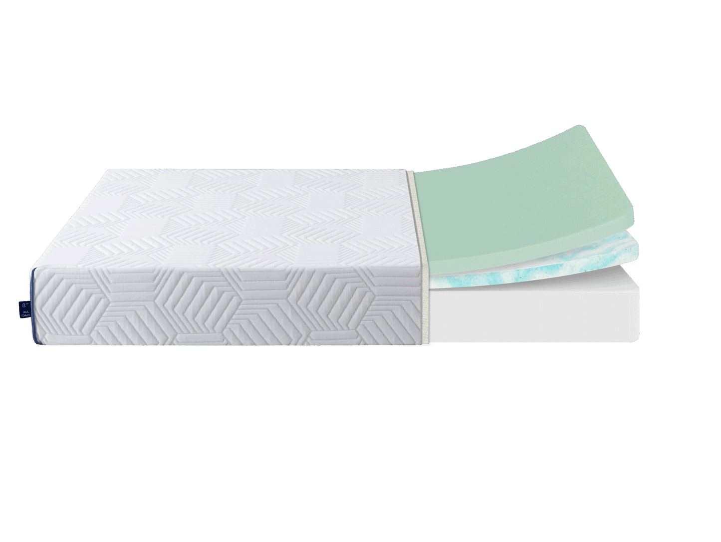 twin 12 inch gel memory foam mattress, white, bed in a box, green tea and cooling gel infused, certipur-us certified